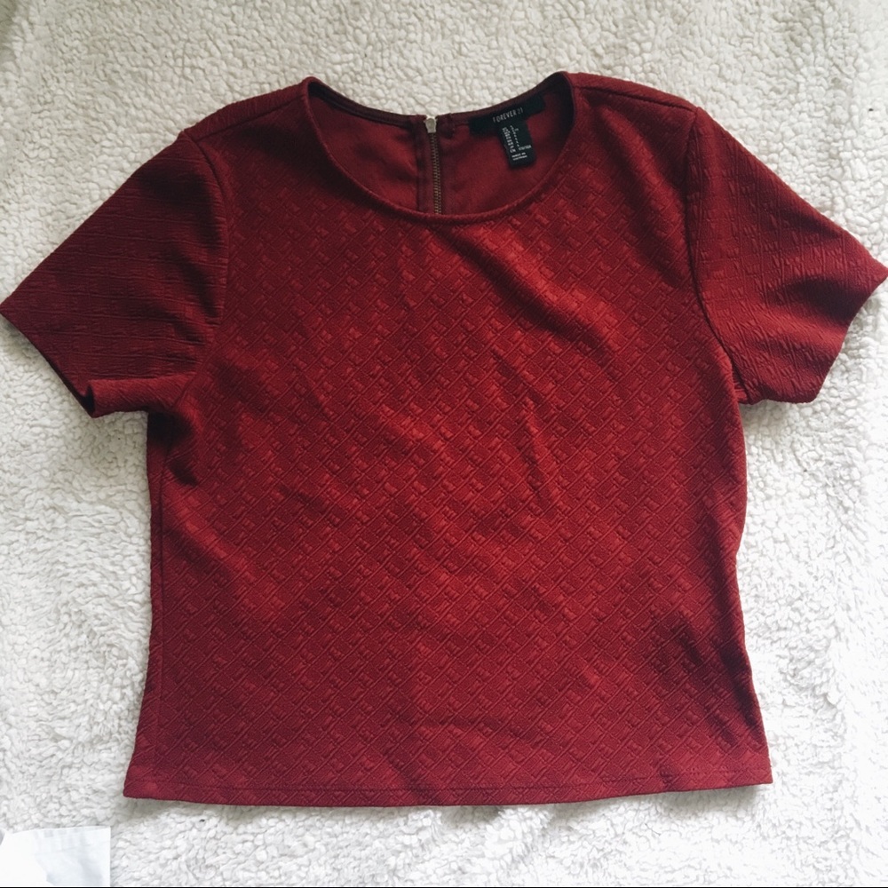 RED FOREVER 21 BLOUSE